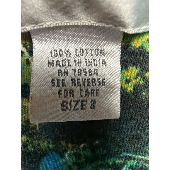 Chicos Womens Geometric & Abstract Print V-Neck Top Size L Black/Green - Picture 3 of 6